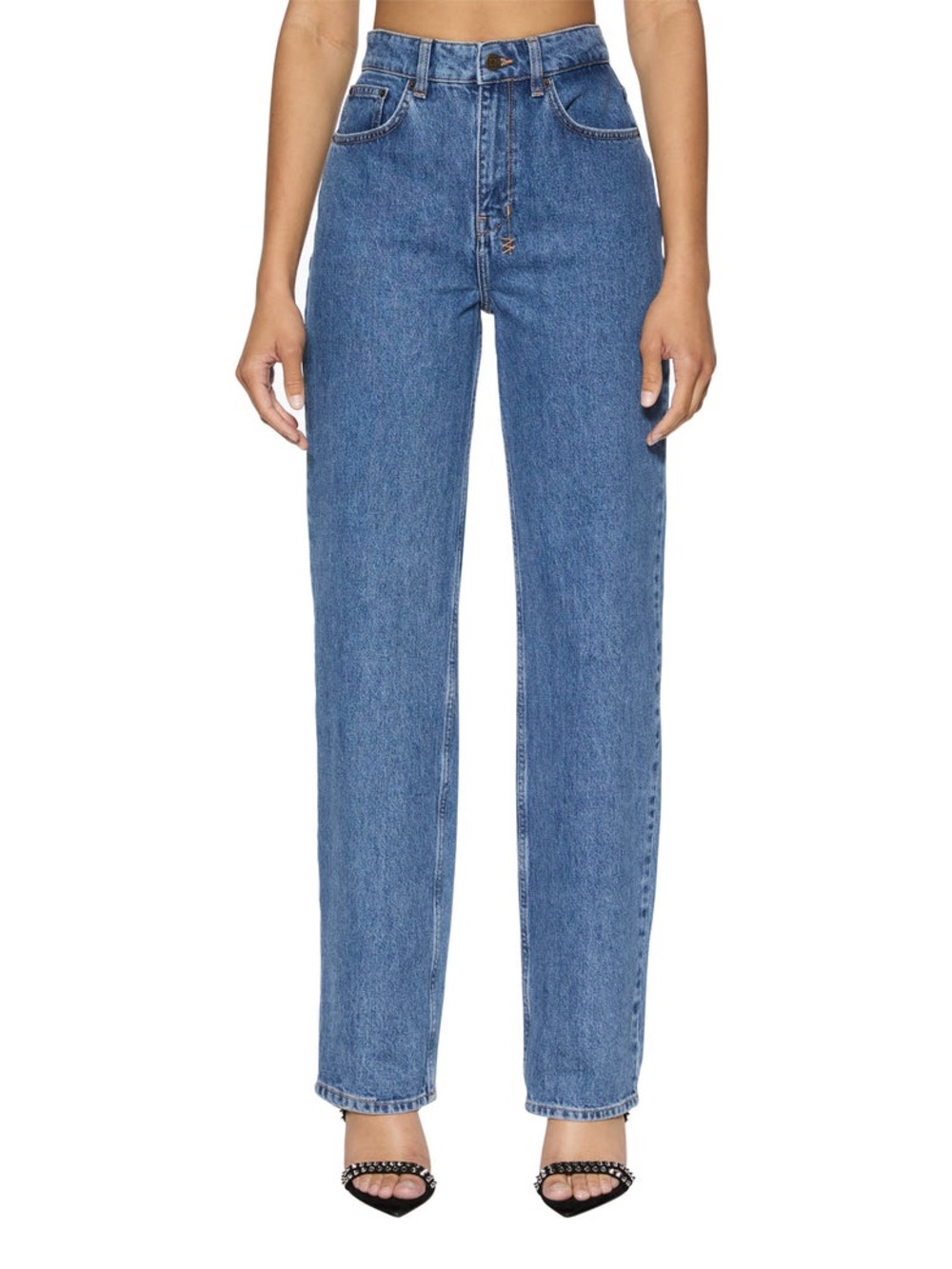 Ksubi Playback Heritage Mid-High-Rise Straight Leg Jeans in Stone-washed Blue